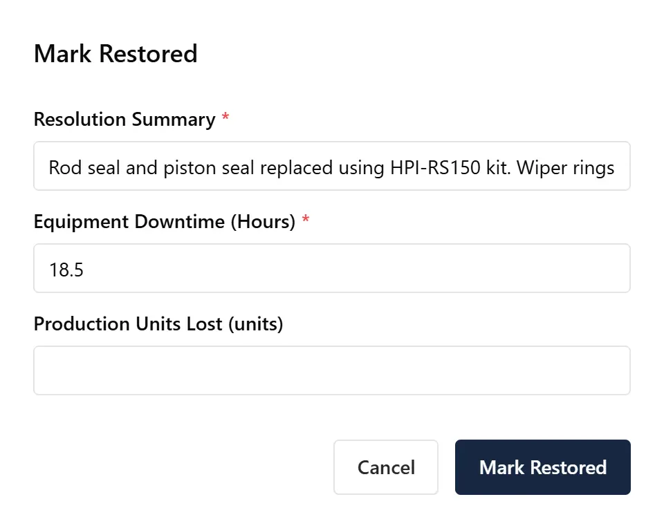 Transition screen capturing required fields